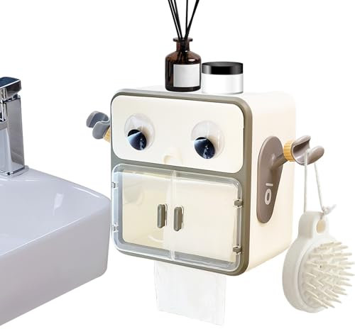 Wandmontierter Tissuehalter | Moderner Papierspender | Staubgeschützter Platzsparender Saugnapf-Papierspender Für Küche Bad Hotel Haushalt