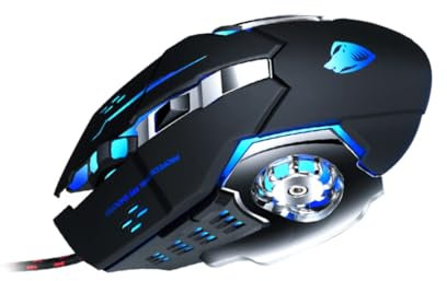 1Pc Wired Gaming Mouse with Ergonomic Design USB Connection Durable Construction for PC and Laptop Use Stylish Black Finish for Long Term Gaming Sessions