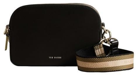 Ted Baker Leder Umhängetasche Schultertasche Darcelo Branded Webbing Leather Camera Bag Jet - Black schwarz