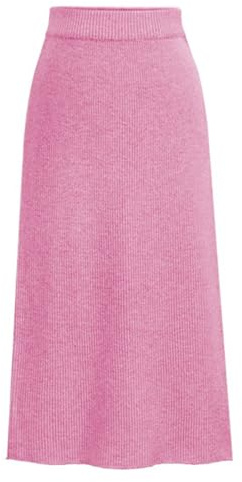 Jupe blanche d'hiver pour femme - Jupe mi-longue - Chaude - Avec haute teneur en coton - Pour la saison froide - Pour femme - Noir, Rose, L