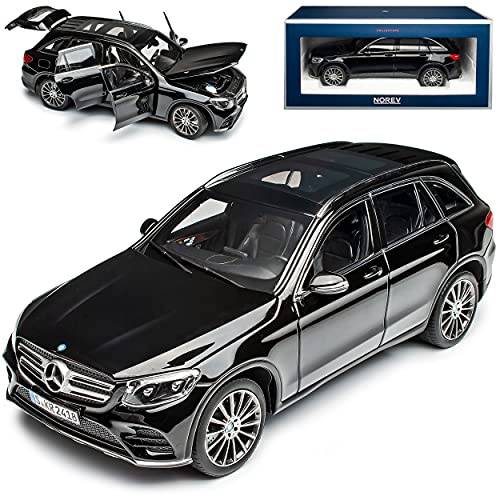 Mercedes-B GLC X253 SUV Schwarz Ab 2015 1/18 Norev Modell Auto mit individiuellem Wunschkennzeichen