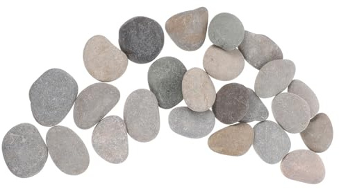 ULDIGI 24 Stück Teiliges Natürliche Glatte Flusssteine Flache Kieselsteine zum Bemalen für DIY Bastelprojekte und Erwachsene Kunsthandwerk Garten Dekoration