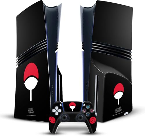 Head Case Designs Offizielle Naruto Shippuden Uchiha-Clan Ikonisch Vinyl Haut Gaming Aufkleber kompatibel mit Sony PlayStation 5 PS5 Pro Disc Edition Console & DualSense Controller