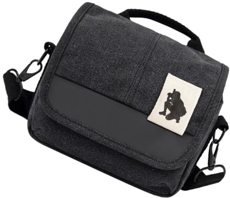 HOLIDYOYO Kompakte Stoßfeste Kameratasche aus Canvas mit Schultergurt Kleine Schutztasche für Dslm Systemkameras und Digitalkameras Leichte Outdoor Kameratasche für Reisen
