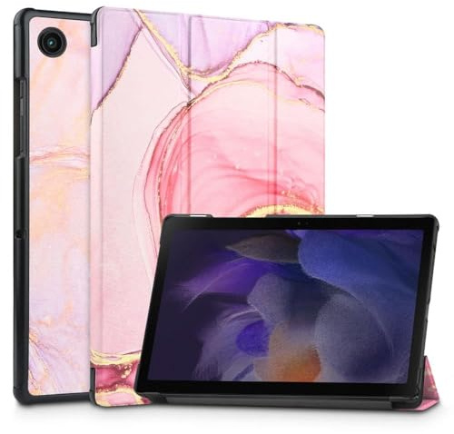 Case For Samsung Galaxy Tab A9 2023 / Tab A11 (2025) Smart Protective Stand Cover, Hard Back Case for 8.7 Inch Tablet, Compatible with A9 A11 (8.7) (Marble Pink)