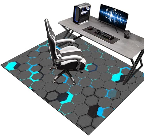Tapis Gaming Sol pour Sols durs, Tapis Chaise de Bureau, Tapis Chaise Gaming pour Fauteuil Antidérapant Tapis Protège Sol 70 x 100 cm Protection Sol Gamer Bureau Gaming pour Salon, Chambre, Bureau