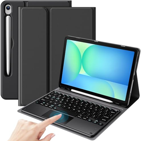 ProCase Keyboard Case for Galaxy Tab S10 Lite/S10 FE 10.9-Inch -Black | Fits Galaxy Tab S9 FE 10.9 & S9 11, Detachable Wireless Keyboard Folio Cover with Touchpad, Pencil Holder, Type-C Charging