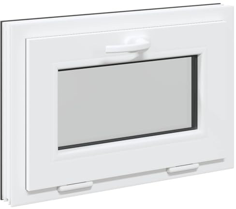 Fenêtre de sous-sol RISOR 60 x 40 cm PVC et verre anthracite vitrage isolant chassis dormant ouvrant rénovation menuiserie montage sécurité thermique acoustique