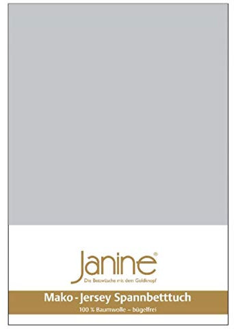 Janine Spannbetttuch 5007 Mako Jersey 180/200 bis 200/200 cm Silber Fb. 18