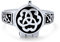 Triquetra Irischer keltischer Knoten Trinity Signet Medaillon Giftring aus oxidiertem .925 Sterling Silber für Frauen Männer Teenager