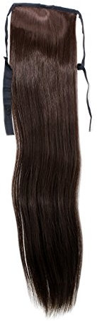 WIG ME UP - YZF-TS18-6 Haarteil, Zopf schmal Seitenzopf Cosplay Braun glatt 18inch/ 45cm Band Haar-Klammer Haarverlängerung