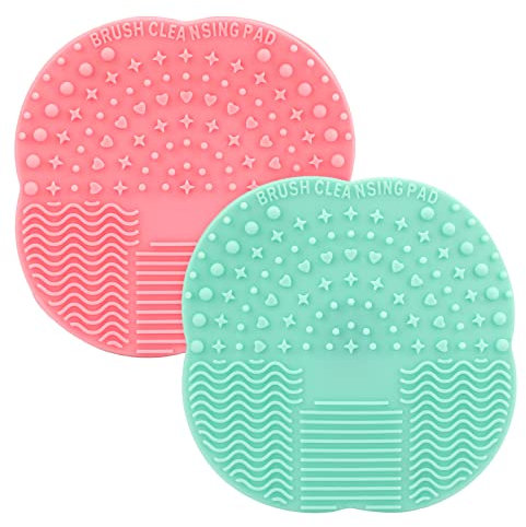 G2PLUS 2 Stück Pinsel Reinigungspad Silikon Pinselreiniger Make Up Pinsel Reinigungsmatte Tragbares Waschwerkzeug für Make up Pinsel
