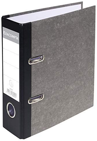 Exacompta 53210E Ordner Wolkenmarmor. 7 cm breit DIN A5 hoch schwarzer Rücken Ringordner Aktenordner Briefordner Büroordner Pappordner