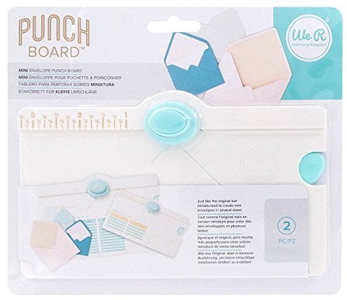 We R Memory Keepers 660541 Falzhilfe Briefumschlag Mini Envelope Punch Board, Weiß, 18.8 x 3 x 15 cm