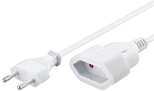 Goobay 51356 Stromkabel Verlängerung 2 polig Euro Netzkabel Eurostecker Typ C universelles Eurokabel Flachstecker Schwarz Verlängerungskabel 2m