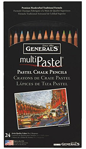 General Pencil 4401-24A Multi Pastel Pencils, 24-Pack