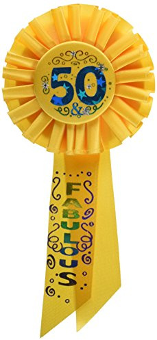 Beistle RS050 50 and Fabulous Rosette, 3-1/4-Inch by 6-1/2-Inch