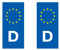Aufkleber für Nummernschild Europäischen Länder eurologo – Auto/Deutschland