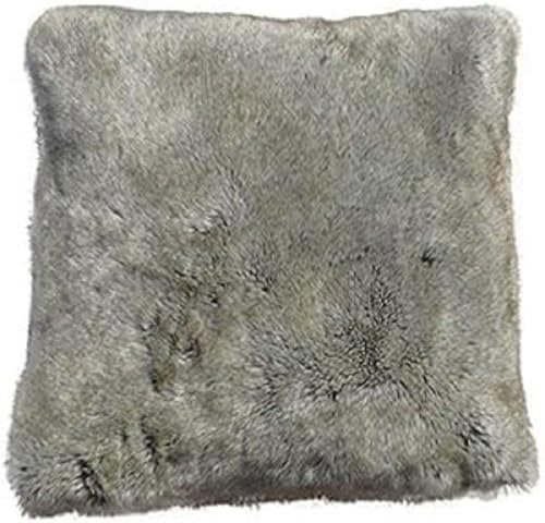 Gözze - Wohnkissenhülle, Kunstfell in edler Pelzoptik, Design Wolf, 50 x 50 cm - Hellbraun