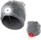 Lunartec Mütze mit Lampe: Graue Strickmütze mit weißen (vorne) & roten (hinten) LEDs (Leuchtmützen, Mütze Licht, wiederaufladbare Batterien)