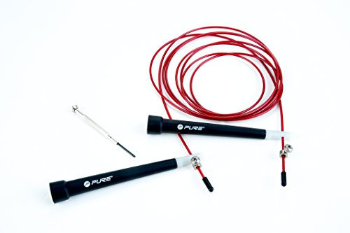 Pure2Improve Speed Springseil, rot, verstellbare Länge bis 285cm, Schwarz/Rot, P2I200350