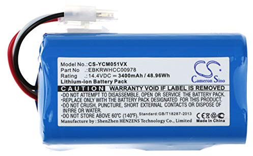 CS-YCM051VX Akku 3400mAh Kompatibel mit [iCLEBO] Arte, ARTE YCR-M05, Light, Pop, POP YCR-M05-P, Smart YCR-M04-1, Smart YCR-M05-10, YCR-M05-10, YCR-M05-11, YCR-M05-20, YCR-M05-30, YCR-M05-50, für [Yu