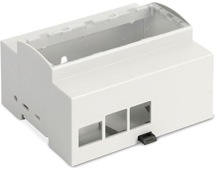 ITALTRONIC Hutschienen-Gehäuse für ODROID-C1, 6TE in Grau, Kunststoff, Montage auf DIN-Schiene (35 mm) oder Wand, mit LED-Sichtfenster und Schraubenbefestigung