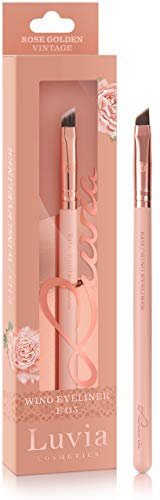 Luvia Augenbrauenpinsel - Essentials Wing Eyliner Brush E415 - Augenbrauen Pinsel Dünn In Nude/Roségold - Vegane Kosmetik Schminkpinsel/Kosmetikpinsel – Augenpinsel