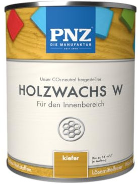 PNZ Holzwachs W für Innen | lösemitttelfreier Wachsanstrich | Nachhaltig hergestellt mit regionalen Rohstoffen | für alle Hölzer, Gebinde:0.75L, Farbe:kiefer