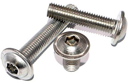 Flachkopfschrauben mit Flansch und Innensechskant M4x22 ISO 7380-2 Edelstahl A2 Stückzahl 25 Linsenkopfschrauben Linsenschrauben mit Bund Rundkopfschrauben Flanschschrauben