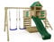 Wickey Spielturm Klettergerüst Smart Cave mit Schaukel & grüner Rutsche, Outdoor Kinder Kletterturm mit Sandkasten, Leiter & Spiel-Zubehör für den Garten
