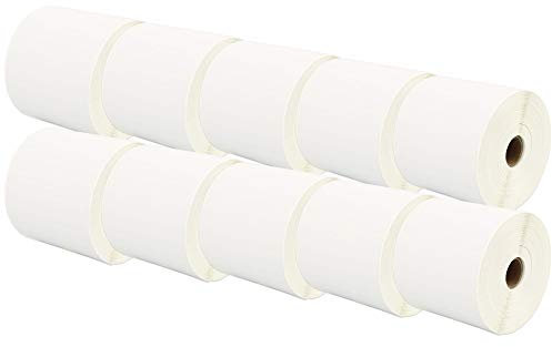 10 Compatibles Rouleaux 100mm x 150mm Étiquettes thermique pour Zebra GK420d GK420t GC420d GX420d GX420t GC420t GX430t GT800 LP2844 TLP2844 Citizen CL-S521 CL-S621 CL-S631 (500 Étiquettes par Rouleau)