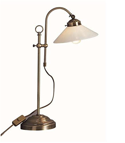 Antike Schreib Tisch Lampe Lese Leuchte Altmessing Büro Beleuchtung Globo 6871