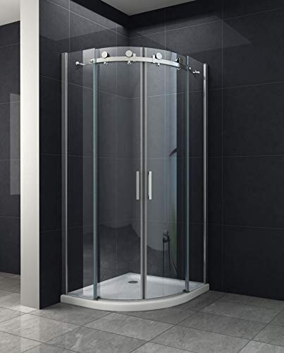 Viertelkreis Duschkabine Dusche Millow 80 x 80 x 195cm / 8 mm/ohne Duschtasse