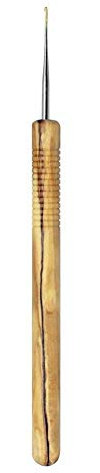 Addi 578-7 AddiNature Häkelnadel mit Olivenholzgriff, 15 cm x 0,75 mm, Messing, 0.75mm