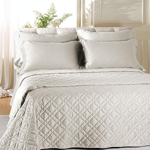 Caleffi - Copriletto-trapuntato Raso Tinta Unita Matrimoniale Bianco