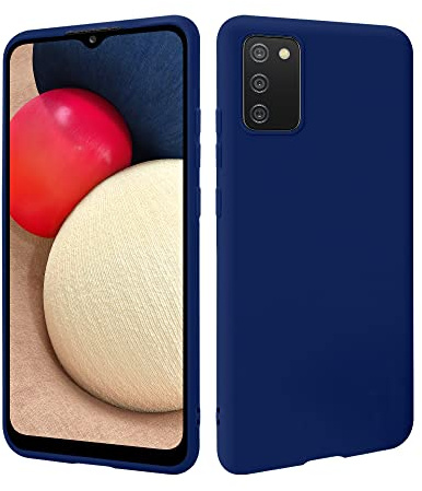 HSP Hülle für Samsung Galaxy A02s, Silikon Handyhülle, Dünn Case, Blau | Kameraschutz, matt, passgenaue Aussparungen, erhöhte Ränder, Handy Schutzhülle, Silikonhülle, Phone Cover, Silicone