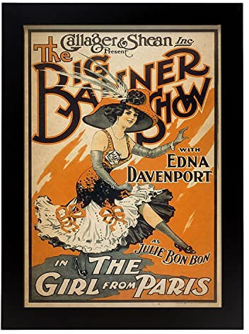 Nacnic Vintage Poster Show in Paris. Blätter für Interieur mit klassischen und antiken Werbebildern zu dekorieren. Gemälde Retro-Dekor. A4-Format