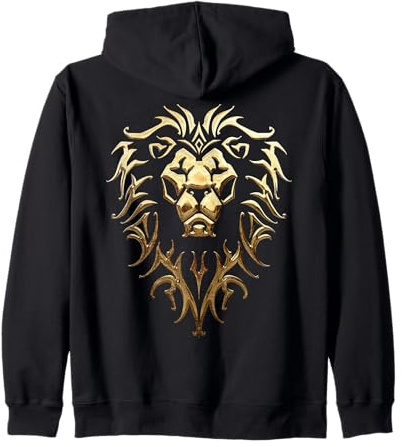 Warcraft Gaming Logo Alliance Epic Gamer mit metallischem Wappen Kapuzenjacke