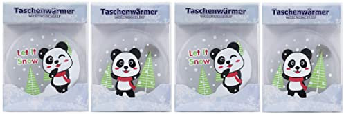 4 Stück Taschenwärmer Handwärmer Winter Kälte in verschiedenen Motiven wählbar (Panda)