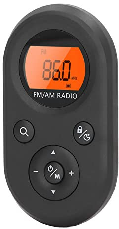 Mini Radio Portátil AM FM, Radio de Bolsillo con Pantalla Retroiluminada, Auriculares Estéreo, Batería Recargable, Mini Radio Digital para Gimnasio, Senderismo, Caminar, Trotar, Acampar(Negro)