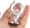 Décor de Mini Globe, 2.6in Earth Globes Crystal Glass Ball Sphère de Cristal 3D, Globe de Cristal 3D avec Support pour Chambre à Coucher Ornement de Bureau Souvenir bureau Decor(Argent)