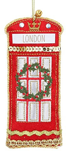 Gisela Graham Luxus Telefonzelle Stoff Weihnachtsbaum Dekoration