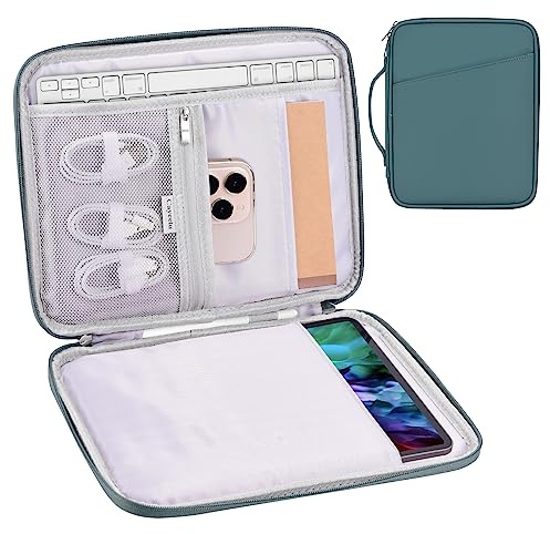 Custodia per iPad Pro 12,9, custodia protettiva imbottita per accessori per Pad Pro 12,9 M2/M1/2018-2020, Surface Pro 9/8/X/7/6, Galaxy Tab S8/S7+ da 12,5 pollici (PU-Teal Blue12.9)