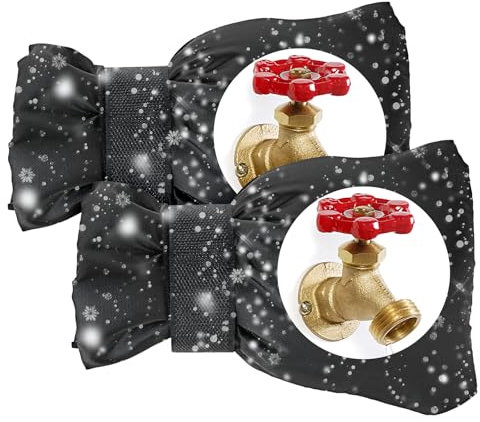 TIESOME Outdoor Wasserhahn Abdeckungen für den Winter, 2 Stück wiederverwendbare hohe Wasserhahn Isolierungsabdeckung Außen Wasserhahn Socken für kaltes Wetter externe Wasserhahn Lätzchen Abdeckung