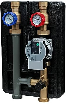 SUNEX® Heizkreisstation GPO M DN25 WILO 25/6 43/SC Pumpengruppe mit Mischventil Heizkreisset Umwälzpumpe für Heizungsanlagen Kühlsysteme Fußbodenheizung