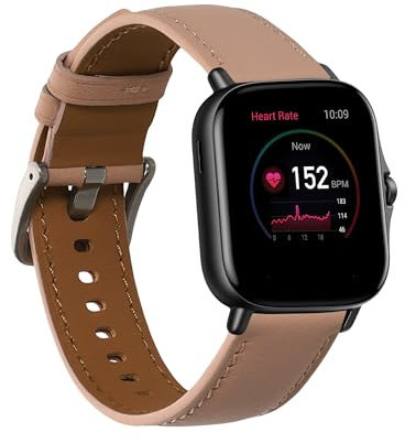 kwmobile Armband kompatibel mit Huami Amazfit GTS 4 Mini/GTS 2 Mini - Echtleder Fitnesstracker Sportarmband Band
