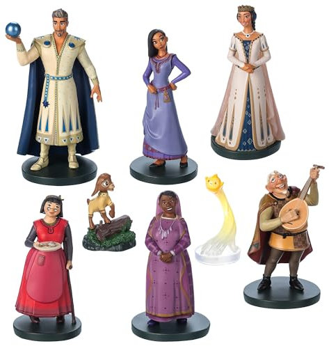 Disney Store Offizielles Wish Deluxe Figurenspielset, 8 Teile, Enthält Asha, Stern, Valentino, Sakina Figuren und Mehr, Geeignet ab 3 Jahren