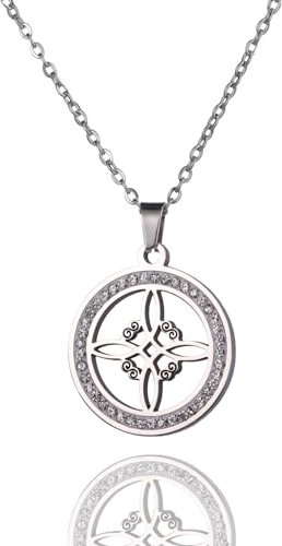 UNIFT Hexenknoten-Halskette für Frauen Edelstahl Irish 4-Pointed Celtic Knot Anhänger Mode Charme Magick Schmuck (silber 8)