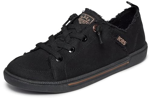 Skechers Women's Hands Free Slip-Ins Skip Cute - B Cute Sweet Sneaker, Black/Black, 4 UK Wide
